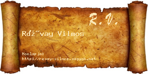 Révay Vilmos névjegykártya