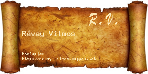 Révay Vilmos névjegykártya